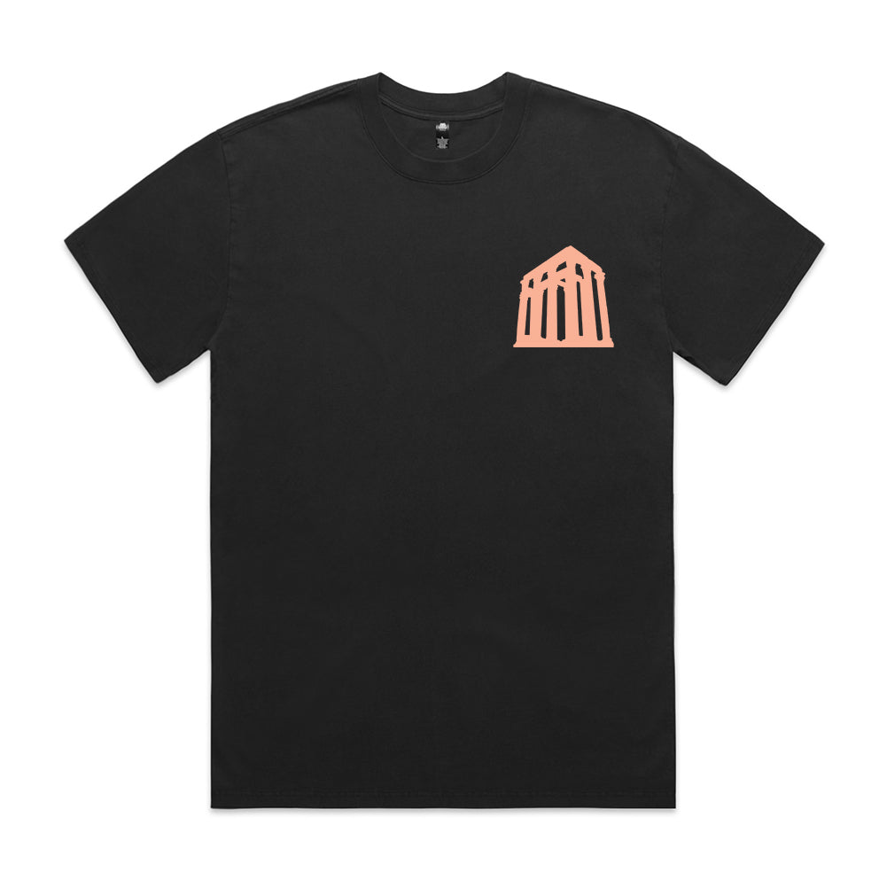 REALM black & light orange heavy tee