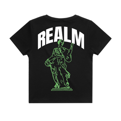 REALM Women Black & Green Tee