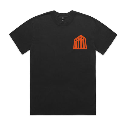 REALM black & orange heavy tee