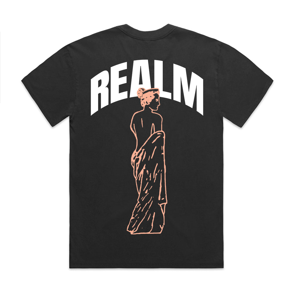 REALM black & light orange heavy tee