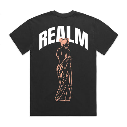 REALM black & light orange heavy tee