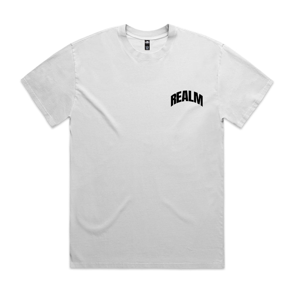 REALM white & black heavy tee